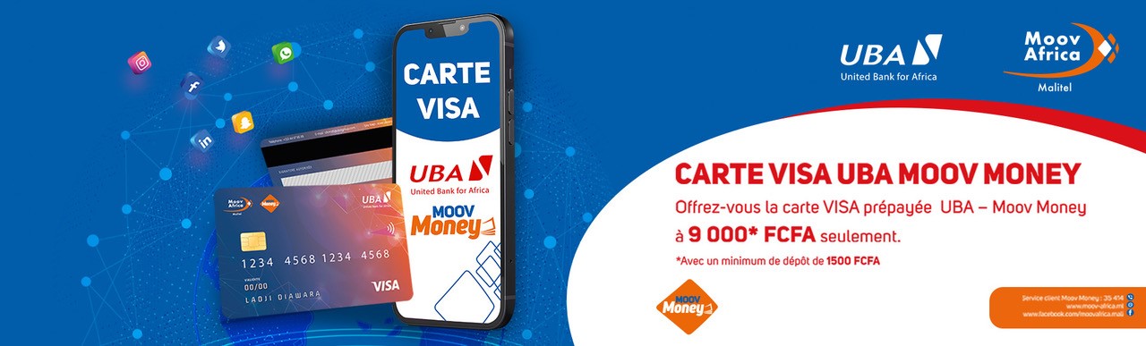Carte visa UBA - Moov Money
